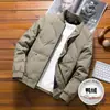 Jaqueta Puffer Masculina Enbu Inverno Quente Penugem de Pato Branco Casual de Negócios Versátil Jaqueta Baseball Marca Tendência Roupa Exterior