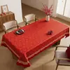 Nuevo Mantel de Mesa de Año Nuevo Estilo Chino, Impermeable, Resistente al Aceite, No Requiere Lavado, Nuevo Modelo 2026, Mantel Festivo Rojo para Mesa de Centro para Año Nuevo y Bodas