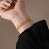 Pulsera Calada de Encaje Transfronteriza Chapada en Oro Real de 18k Pulsera Europea y Americana Calada de Lujo Ligero Pulsera Simple de Alta Gama para Mujeres