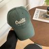 Gorra de béisbol bordada para mujer, primavera y verano, estilo japonés, cabeza grande, cara visible, gorra pequeña, estilo coreano, ala ancha, suave, sombrero moderno.