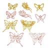 Marco de pegamento de mariposa dorada Accesorios de joyería hechos a mano para bricolaje Colgante de material de aleación de metal de pegamento color oro rosa