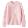 Suéter infantil de otoño e invierno 100% lana pura de punto trenzado con cuello redondo, estilo retro, top de punto grueso como capa base para niños mayores