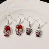 Pendientes Creativos Retro Calavera Rubí Mano Corazón Ins Personalizados Exagerados Góticos Oscuros Joyería Pendientes Accesorios