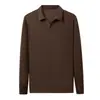 Exportación transfronteriza, Camisa polo para hombre con cuello de gaviota, adecuada para primavera y otoño, casual y versátil, una camiseta de hombre de alta gama