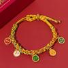 Pulsera de Cuerda Colorida Tejida a Mano Estilo Tibetano, Pulsera del Dios de la Riqueza de Cinco Vías, Joyería de Estilo Étnico, Adorno de Mano de Cuerda Multicolor al Por Mayor