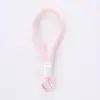 Huayang Moda Bloque de Color Felpa Correa para Teléfono Correa Corta de Muñeca Cadena de Teléfono Colorida Llavero
