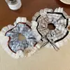 Padrão Estilo Ballet Dupla Camada Cor Contrastante Elástico de Cabelo Intestino Grosso Corda de Cabelo Artística de Menina de Alta Qualidade Rabo de Cavalo Corda de Cabeça Flor de Cabeça