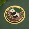 Marcapáginas redondo con forma de panda, venta al por mayor, bonito bolso con expresión facial, clip hueco para libro, pequeño regalo conmemorativo de viaje a Sichuan