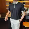 2026 Nueva Camisa Polo de Verano para Hombre con Cuello de Color Contrastante, Cómoda de Poliéster-Algodón Casual Versátil Ajustada a la Medida Moderna Camiseta