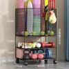 Cesta de Almacenamiento para Esterilla de Yoga con Ruedas para el Hogar, Espacio detrás de la Puerta, Cesta de Almacenamiento para Equipo de Fitness, Artefacto de Almacenamiento Lateral de Gabinete