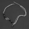 Collar de perlas con colgante de gema negra, moda para hombre, hip hop europeo y americano, lujo ligero, diseño de nicho, versátil, acero de titanio, collar de pareja