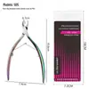 Alicate de Cutícula Amazon D501, Pinça para Sulco de Unha, Alicate de Cutícula com Mola, Cortador de Unha Angulado, Ferramenta Removedora de Esmalte, Empurrador de Cutícula de Aço para Nail Art