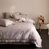Conjunto de cama de quatro peças de alta qualidade estilo americano, 100% algodão de fibra longa, estampado, escovado, algodão ultrassuave, estilo outono e inverno, capa de edredom, lençol de baixo, roupa de cama