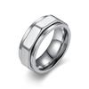 Anillo giratorio personalizado con tuerca octogonal facetada para exportación transfronteriza, estilo punk para hombre, joyería de acero de titanio