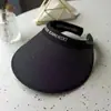 Sombrero de Paja Negro de Verano para Mujer con Ala de Goma, Moño de Encaje y Parte Superior Abierta, Protección UV, Sombrero de Sol para Vacaciones y Viajes