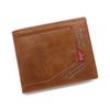 Cartera corta con bisagras y costuras para hombre, estilo coreano, de tres pliegues, de gran capacidad, con bolsillo para múltiples tarjetas