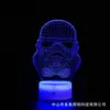Regalo creativo exclusivo transfronterizo de Star Wars regalo luz de noche LED 3D colorida lámpara de mesa de noche con control remoto táctil