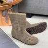 Botas Simples Estilo Britânico Maillard 2025 Verão Novo Estilo Confortáveis Recortadas Respiráveis Solado Rasteiro Sandálias com Aberturas Botas Curtas