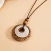 Collar colgante de resina y ratán transfronterizo europeo y americano, cadena para la clavícula de diseño nicho, estilo vintage, accesorio para mujer inspirado en las vacaciones