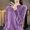 Top de primera capa listo para usar para mujer, tejido de punto con cuello redondo, línea única, otoño e invierno, nuevo estilo transfronterizo, suéter tipo pullover de terciopelo Andy 2025