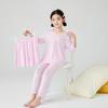 2024 Nueva Seda de Morera Ropa de Hogar de Primavera y Verano para Niños Ropa de Verano con Aire Acondicionado para Bebés Niña Estilo Coreano Suelta Siete