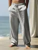 Amazon Transfronteiriça 2026 Temu Verão Calças Longas Masculinas Respiráveis de Algodão e Linho Aliexpress Largas Casuais Esportivas Roupas Masculinas