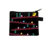Cartera de monedas de dibujos animados de Pac-Man, monedero con cremallera, tarjetero con temática de videojuegos y bolsa para guardar auriculares - al por mayor