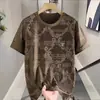 Fabricante Directo Camisa de Manga Corta de Verano para Hombre Delgada de Seda de Hielo Jacquard de Moda Camiseta Talla Extra Grande Secado Rápido Top