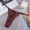 Ropa interior de encaje sexy de cintura baja europea y americana para mujer, bragas transparentes, ligeras, transpirables e invisibles.