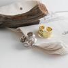 Anillo convexo irregular con diseño de nicho, estilo japonés y coreano, estilo frío, geométrico, ancho, joyería de apertura para mujer.