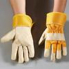 Guantes de soldador de cuero suave anti-escaldaduras de piel de vaca, resistentes a altas temperaturas, con forro polar de invierno, guantes protectores de soldadura resistentes al desgaste, protección laboral