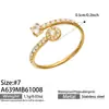 Anillo de Nariz Tipo Nariz de Cerdo de Cuatro Hojas con Circonita Cúbica Engastada en Bisel Cuadrado Acero Inoxidable Chapado en Oro de 18 Quilates Joyería de Lujo Ligero Europea y Americana de Alta Gama para Mujeres
