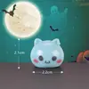 Micro-paisagem carnuda pequenos ornamentos nova lâmpada de abóbora bonito fantasma vampiro criativo chaveiro enfeites de Halloween
