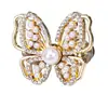 Botón de Mariposa para Ceñir la Cintura con Pedrería y Perlas, Desmontable, Botón de Cintura sin Coser para Jeans, Reductor de Cintura para Ajustar Cinturas Grandes a Tallas Más Pequeñas