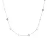 Elegante y Lujoso Collar Geométrico Cuadrado Pequeño de Flor de Acero de Titanio para Mujer, Moderno Set de Cadena para Clavícula de Trébol de Cuatro Hojas de Celebridad de Internet