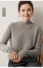 Suéter de punto versátil para mujer, 100% cachemir, cuello semi-alto, nuevo para Otoño/Invierno, grueso, capa base de manga larga