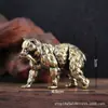 Ornamento de Mesa Urso Polar de Latão Maciço Peixe Diao Urso Polar Agressivo de Latão Animal de Estimação para Chá Urso de Bronze Antigo Domina o Mundo