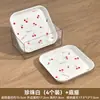 Plato de Huesos de Basura de Escritorio Dibujos Animados Ins Plato para Escupir Huesos Plato Doméstico para Frutas y Snacks Set de Platos de Plástico para Snacks de Cereza