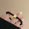 Pulsera de Pareja de Piedra Natural con Cuentas de Moda Nuevo Verano 2024 Moda Simple Pulsera Torre Eiffel de París