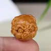 Pequeño Accesorio Tallado de Sándalo Pixiu para Mejorar la Fortuna, Cuentas Sueltas para Joyería y Accesorios DIY