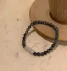 Nova Pulseira de Casal com Contas de Pedra Natural Retrô Feminina Luxo Leve Nicho Exquisito Design de Joias Manuais Pulseira com Cordão Elástico
