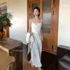 Vestido Liso de Cetim de Acetato Estilo Francês para Mulheres Guangzhou Shisanxing 2026 Novo de Primavera Vestido de Comprimento Médio 61269