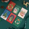Em estoque novo cartão de felicitações de Natal com douramento desenho animado feriado Véspera de Natal cartão de Natal mensagem de bênção e desejo