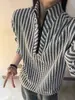 Sudadera con media cremallera y cuello alto para hombre y mujer en otoño e invierno, Camiseta interior con patrón de espiga en la parte inferior alta, Tendencia de camiseta americana pesada de manga larga