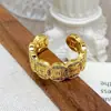 Patrón Dorado de Recolección de Fortuna Moneda de Cobre de Riqueza Instantánea Anillo Abierto Atractor de Fortuna Anillo Vintage Exquisito de Alta Gama para Mujeres