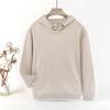 Sudadera con capucha de algodón puro de 260 g para otoño e invierno, capa base unisex de manga larga ajustada, sudadera fina estilo universitario