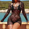 Cobertura de praia europeia vestido sexy vazado proteção solar saia de praia sexy produtos de fábrica em estoque