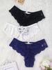 Comercio Exterior Transfronterizo Nuevo Sexy Encaje Hueco Cintura Baja Blanco Puro Sexy Ropa Interior Levanta Glúteos Transpirable y Cómodo Ropa Interior de Algodón