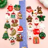 24 colgantes de resina navideños: Papá Noel, árbol de Navidad, renos, accesorios para pendientes y llaveros DIY