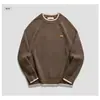 Suéter masculino falso de duas peças de inverno folgado plus size homem gordo roupa de malha interna moderna estilo preguiçoso casaco de lã espesso